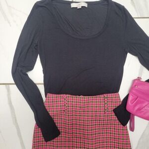 y2k professional wear ann taylor loft long sleeve black top